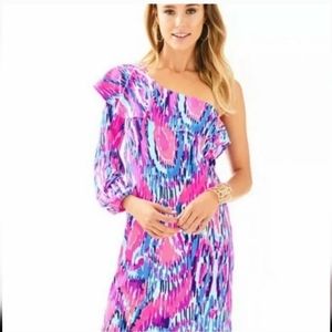 Lilly Pulitzer Amante Silk Jersey Dress Free Spirit Size M    BNWT